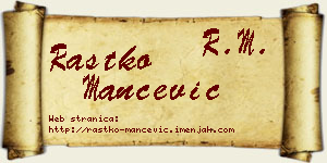Rastko Mančević vizit kartica